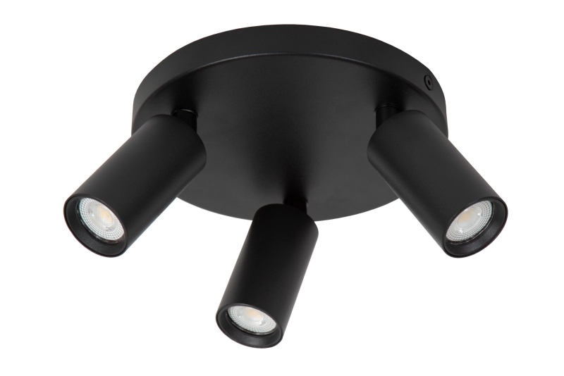 Lucide RITMO - Ceiling spotlight - Ø 18 cm - 3xGU10 (MR11) - Black